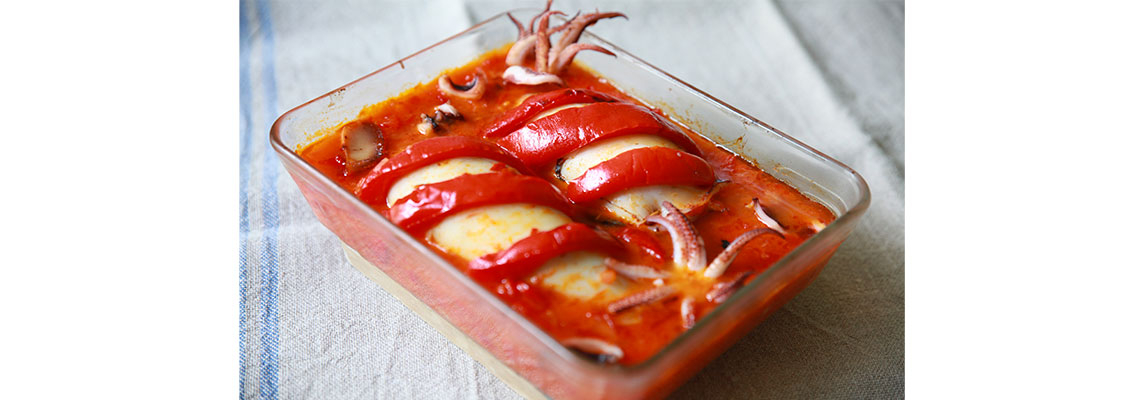 Encornets farcis aux poivrons